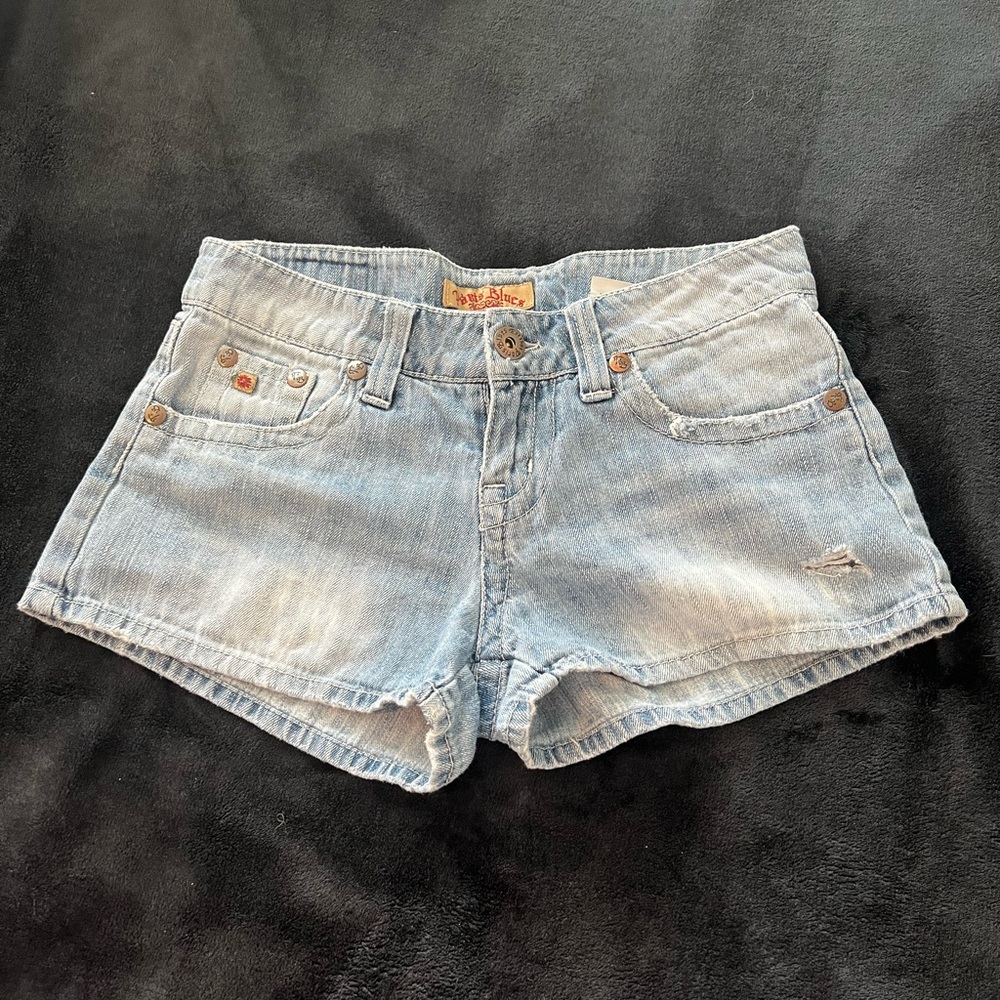 Paris Blues Y2K Distressed Denim Booty Shorts